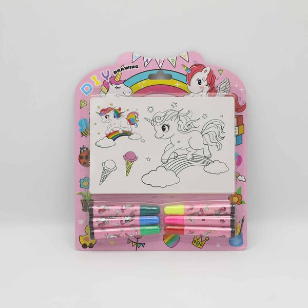 Gift Set Drawing Book With Markers UNI No 8006