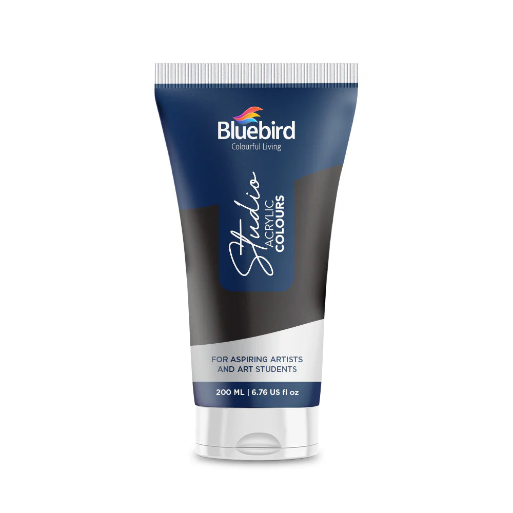 Acrylic Studio 200 ml | Primary Black|  Bluebird