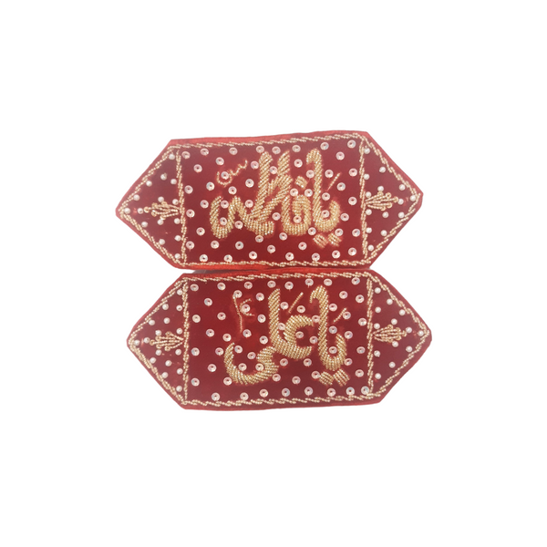 Red Imam Zamin Pair In Velvet For Wedding Couples In boutique style Embroidery & Stone work