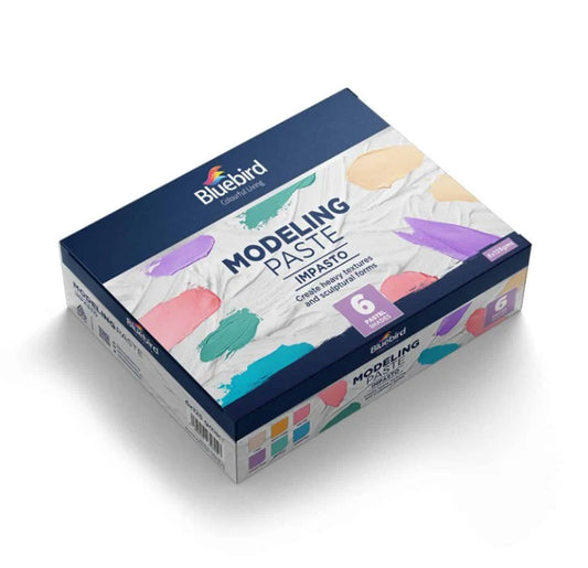Coloured Modeling Paste 125 gm | Set of 6 Pastel | Bluebird