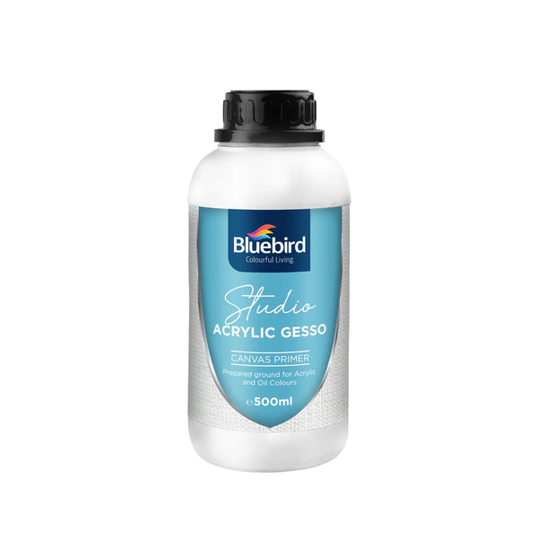 Studio Acrylic Gesso 500 ml | Canvas Primer | Bluebird