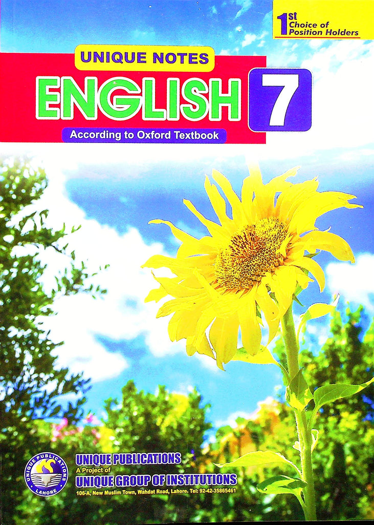 Unique Notes English Class 7