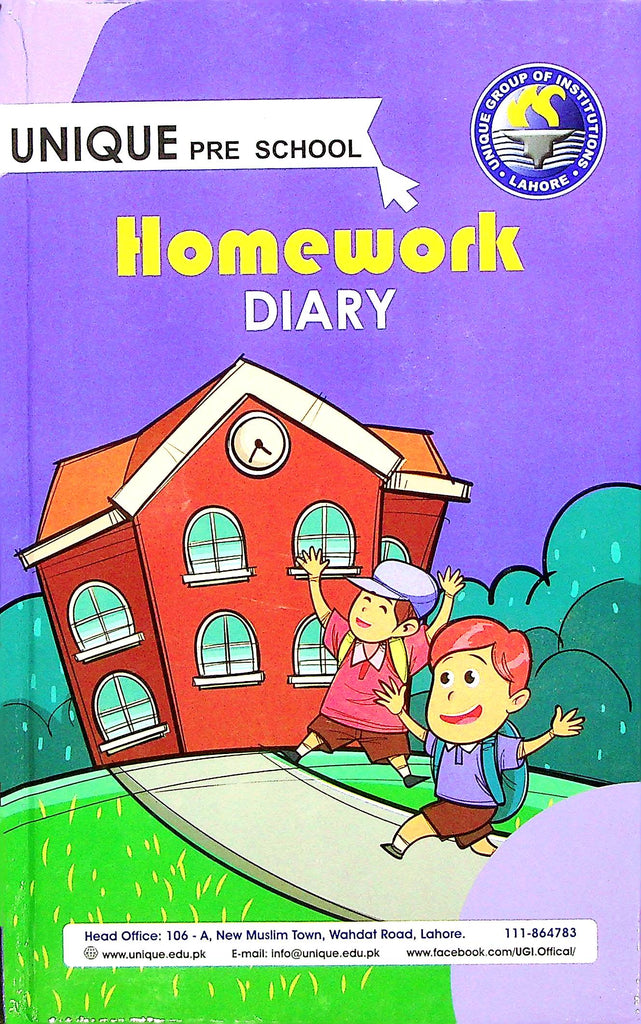 Unique School System Pre school Homework Diary