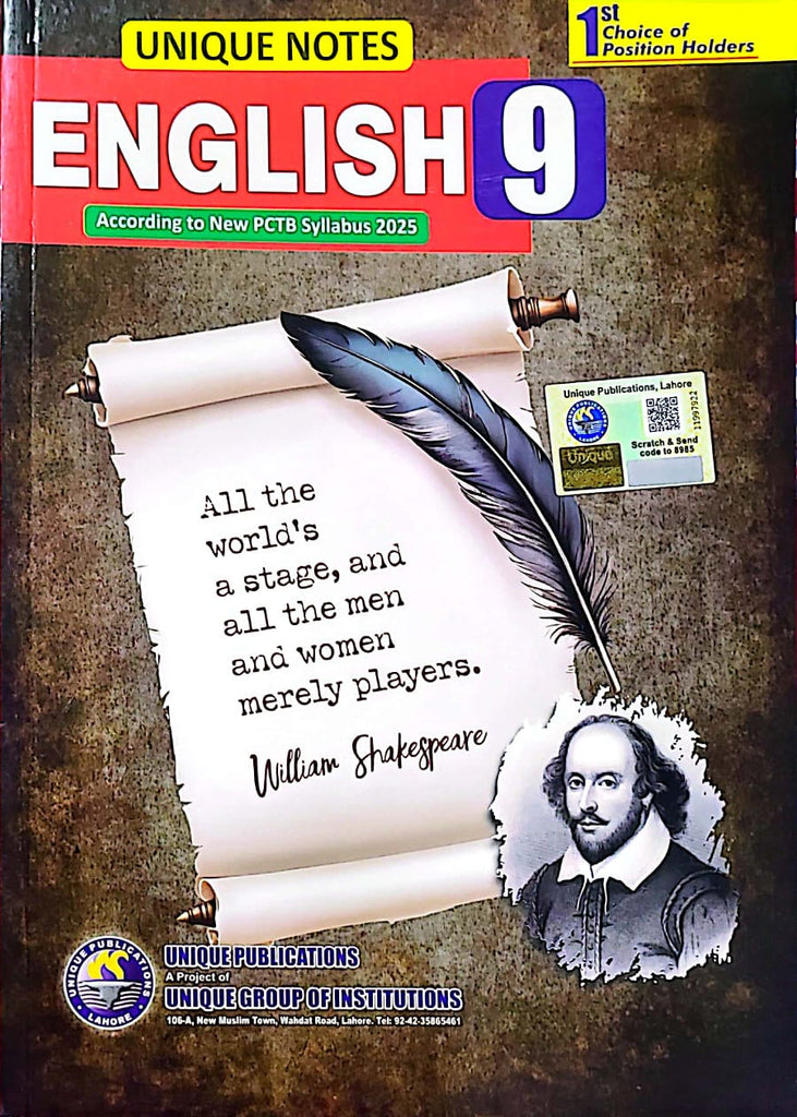 Unique English Notes | Class 9 | New – Iftikhar Book Depot