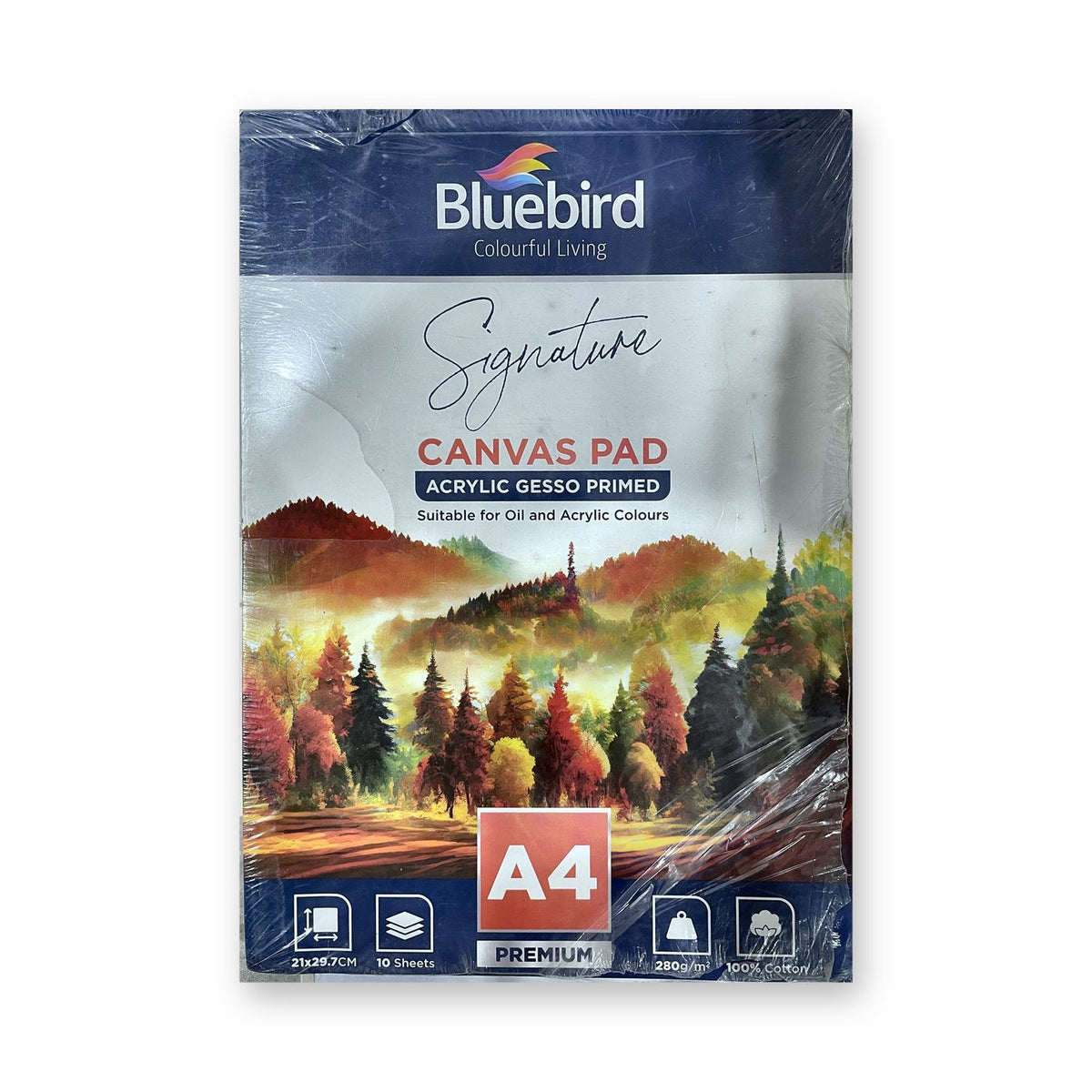 Bluebird Signature Canvas Pad A4 | 280gsm 100% Cotton | 10 Sheets | Oil & Acrylic Colours