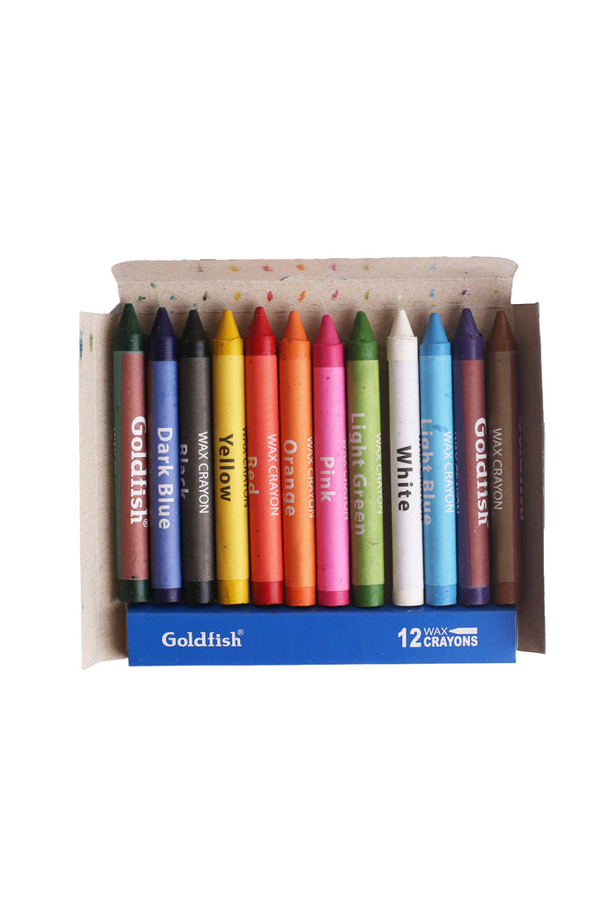 Goldfish Crayons Half Size 12 Pcs Plastic Box Pack