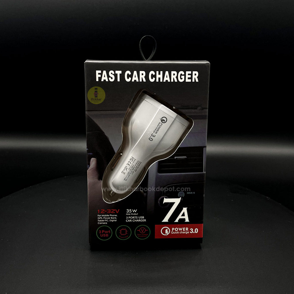 7A Car Fast Charger 3 Ports