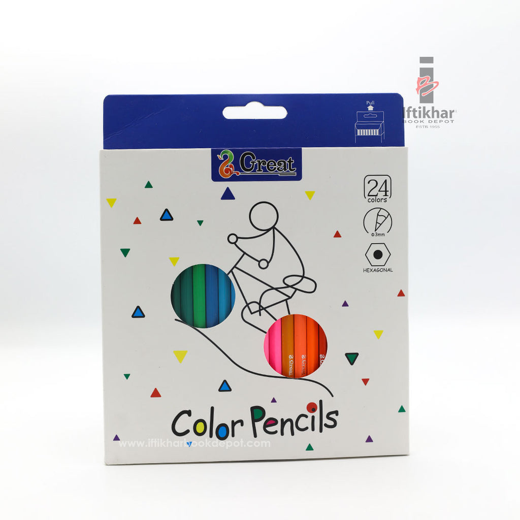 Hexagonal Shaped Color Pencils (24Pcs)