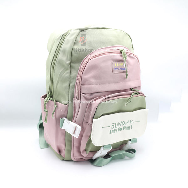 Double Color Bear Bag Pack Pink & Green