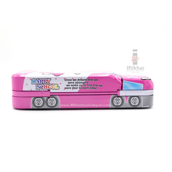 Cartoon Bus Shaped Metal Tin Box