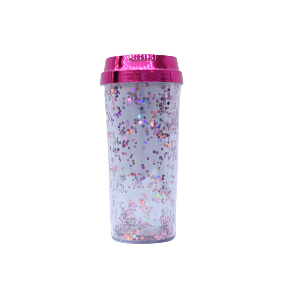 Glittery Sipper with Pink Cap