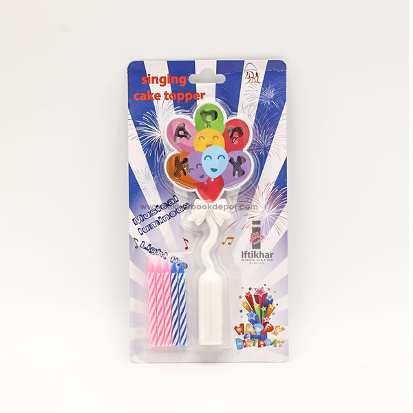 Singing Birthday Cake Topper with candles