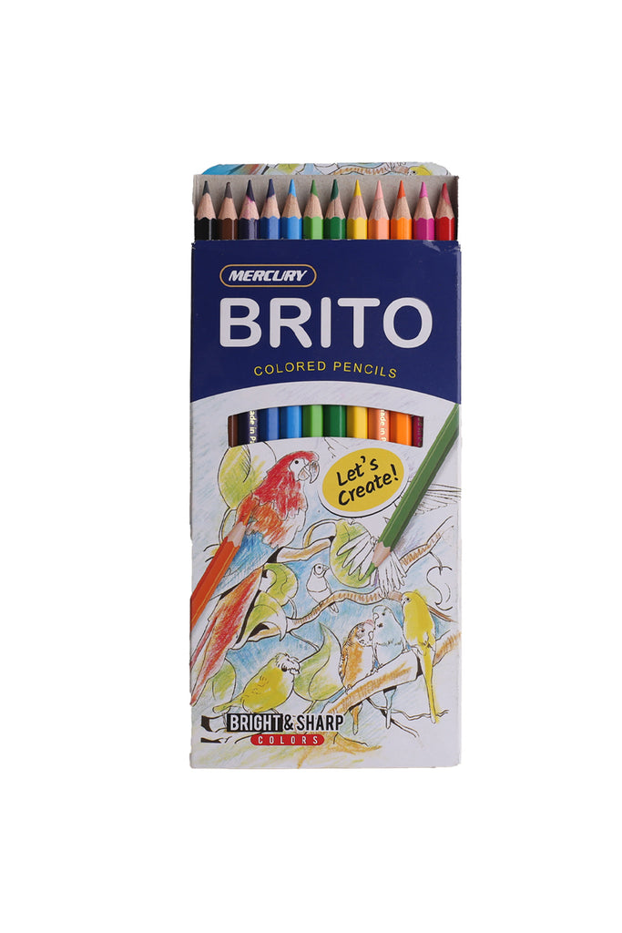 Mercury Brito12 colour Full Pencils Card Rs 200