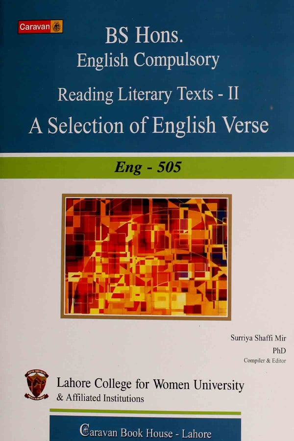 BS Hons English Compulsory Reading Lliterary Texts 2 A Selection of English Verse Eng 505