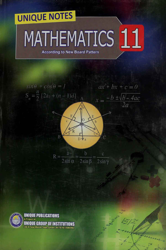 Unique Notes Mathematics Class 11 F.SC Part 1